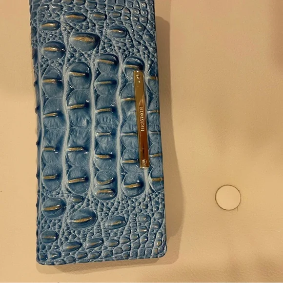 NWOT Brahmin Ady embossed Wallet in Aura Blue - Picture 3 of 3